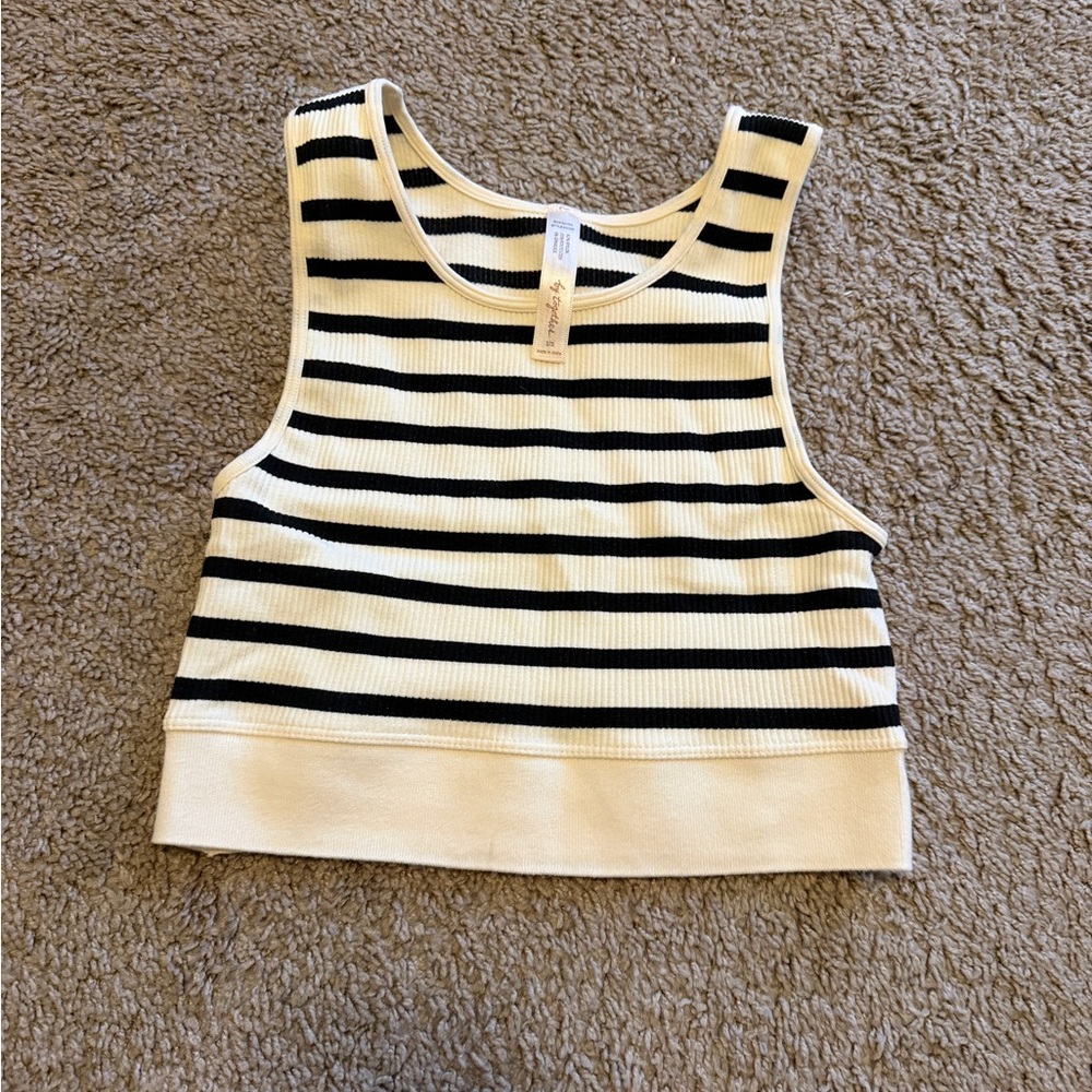 By Together Black and White Striped Top